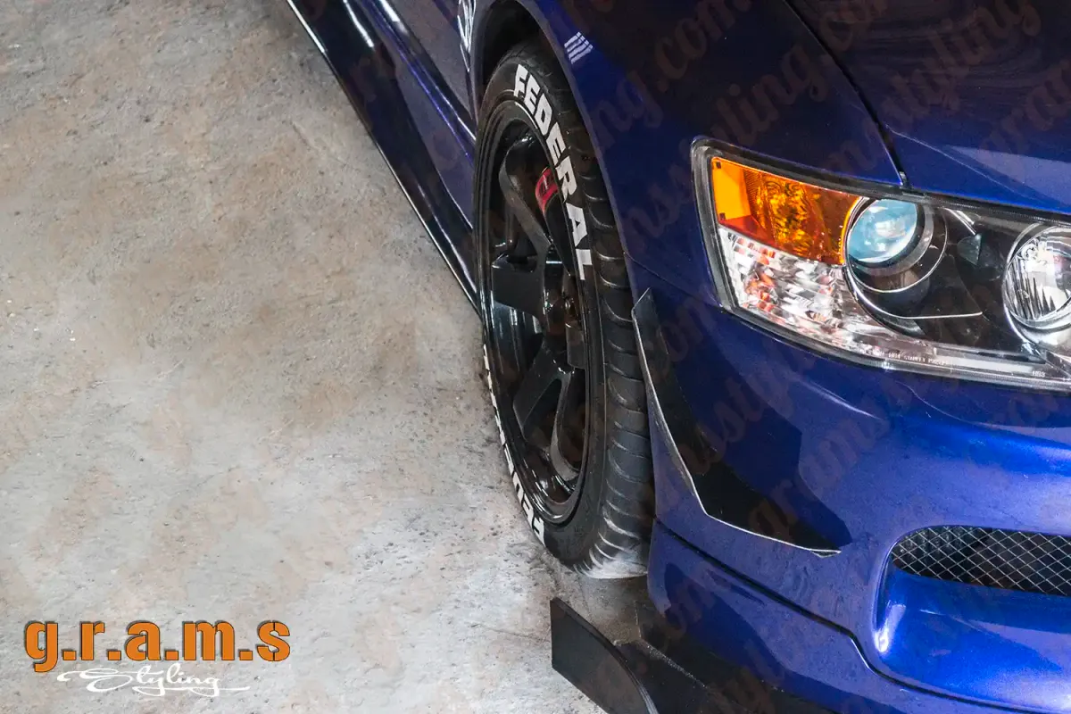 Mitsubishi Evolution 7, 8, 9 Front Bumper Canard, foto 7 di 8