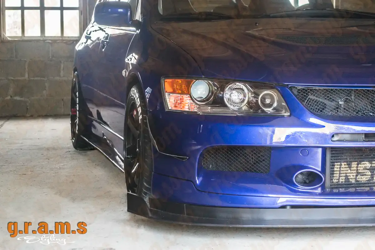 Mitsubishi Evolution 7, 8, 9 Front Bumper Canard, foto 2 di 8