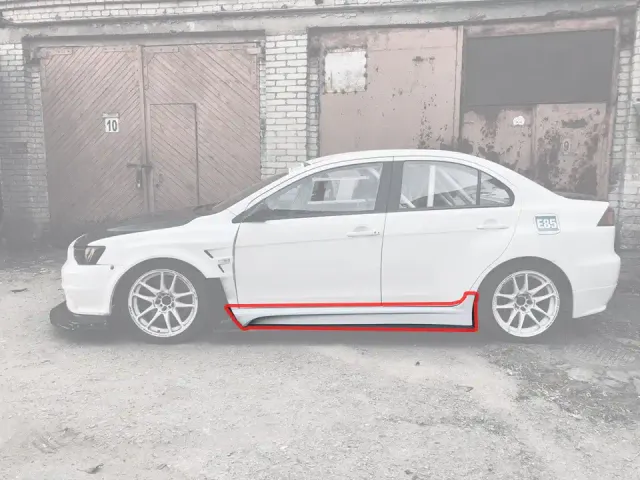 Mitsubishi Lancer Evo X Varis Style Wide Body Side Skirts