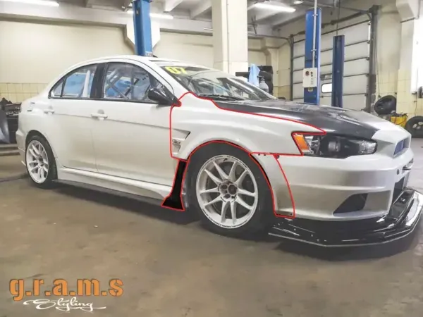 Mitsubishi Lancer X Front Wings / Fenders - Varis Style +30mm, photo 1 of 16