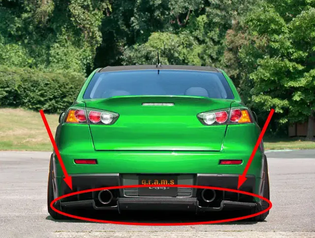 Mitsubishi Lancer Evolution X Rear Diffuser - Varis Style