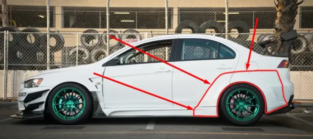 Mitsubishi Lancer Evolution X Rear Fenders - Varis Style