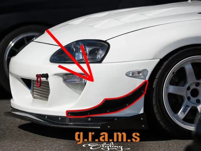 Toyota Supra MK4 Front Bumper Canards - Ridox Style