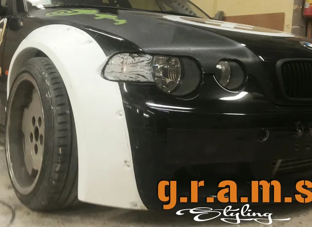 BMW E46 Compact Wide Fender Flares - Version 1, Front and Rear